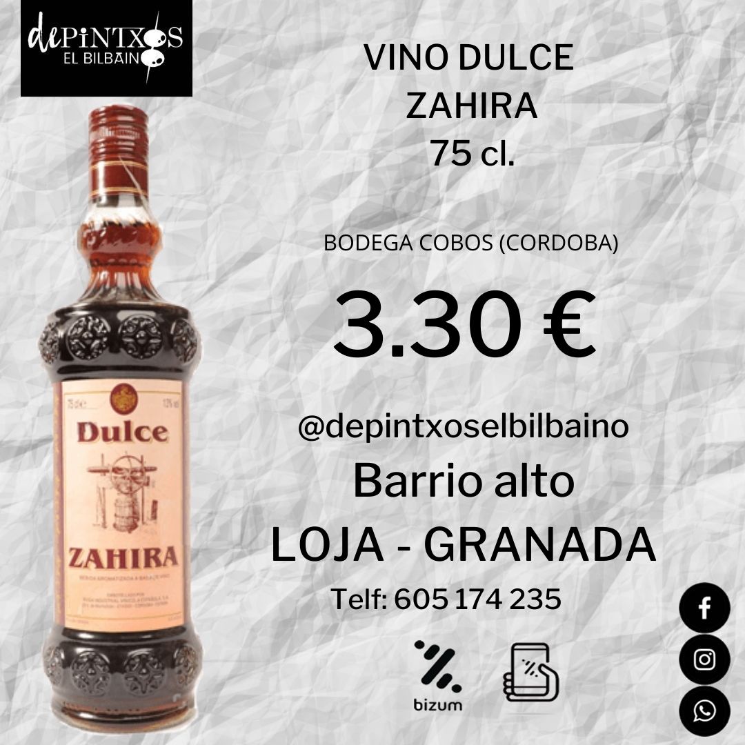 Vino Dulce Zaira 0 75 Cl Bodega Cobos Cordoba El Escaparate Del Pueblo<script async src=